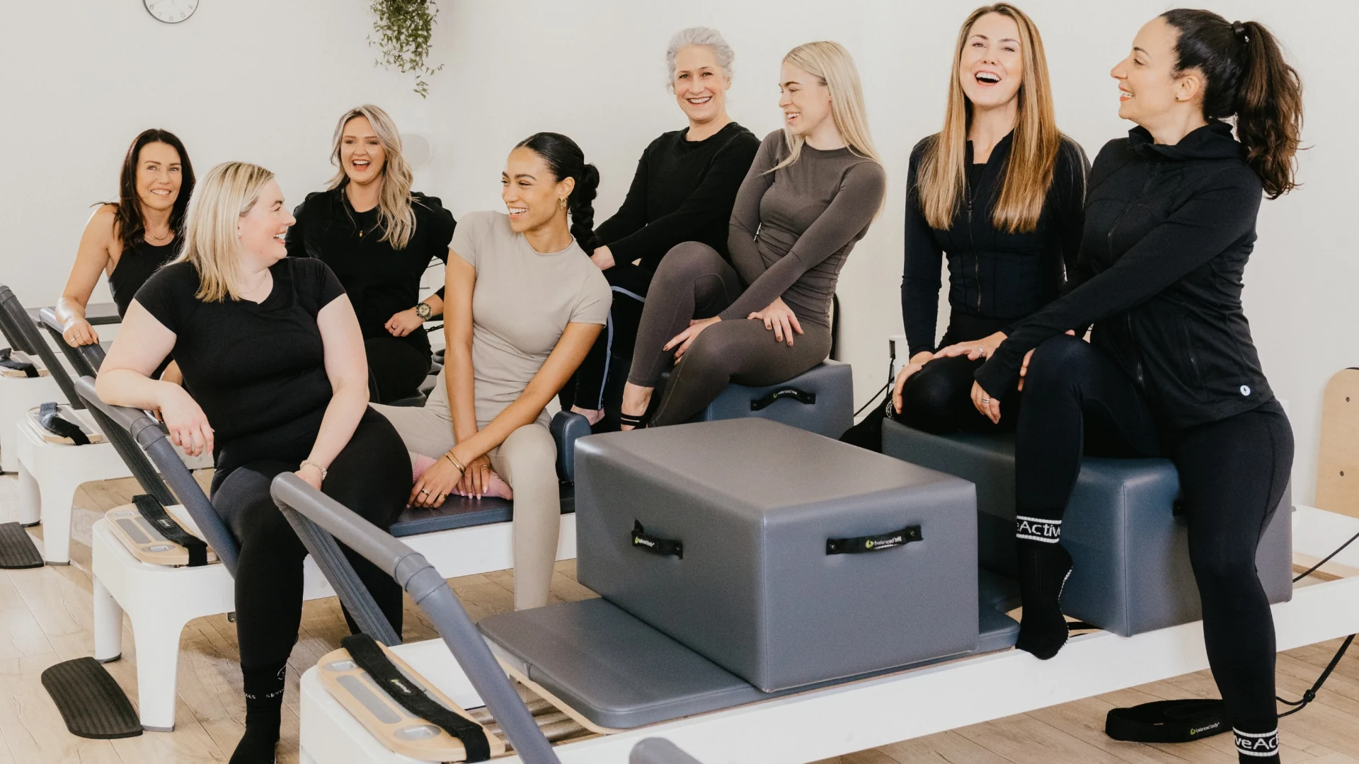 A bright reformer Pilates studio ready for class